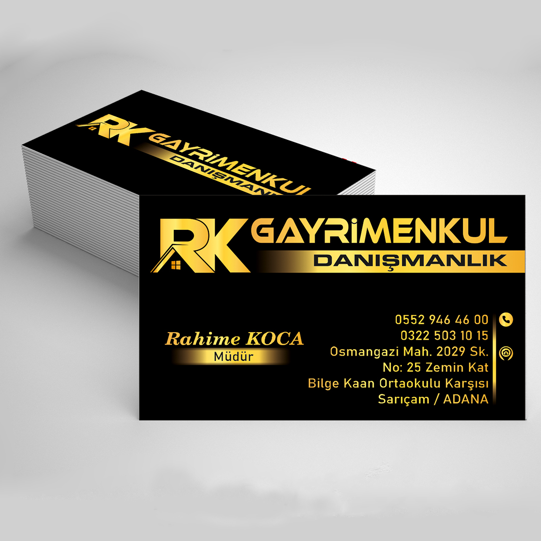 Sıvamalı Kenar Yaldızlı Kartvizit